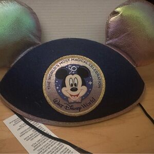 Disney Blue and Gold Mickey Mouse Ears Hat